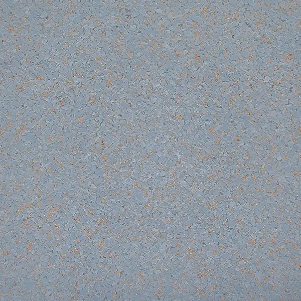 Gray speckled flooring with orange flecks