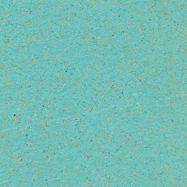 Turquoise speckled flooring with yellow and black flecks